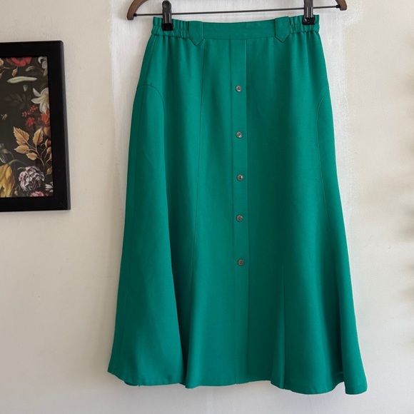 Sunlai Dresses & Skirts - Vintage Sunlai Kelly Green A-Line Midi Skirt Women's Size Small
